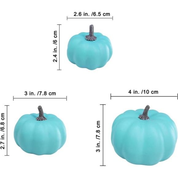 12Pcs Small Artificial Teal Pumpkins Decorative Halloween Pumpkins Foam Pumpkins - Picture 3 of 7